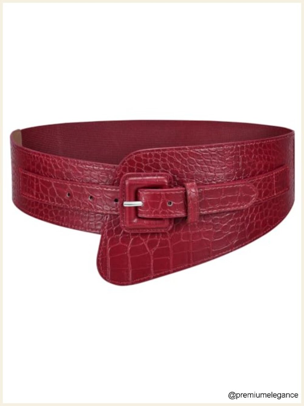 Wide Stretch Faux Leather Belt for Women, Pin Buckle Waist Belt for Dresses &
